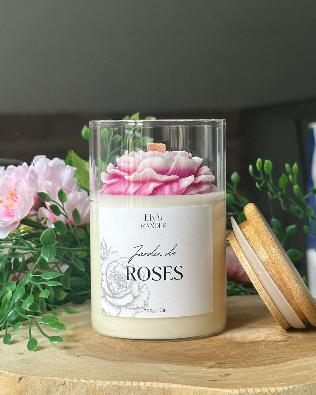 Bougie jardin de roses