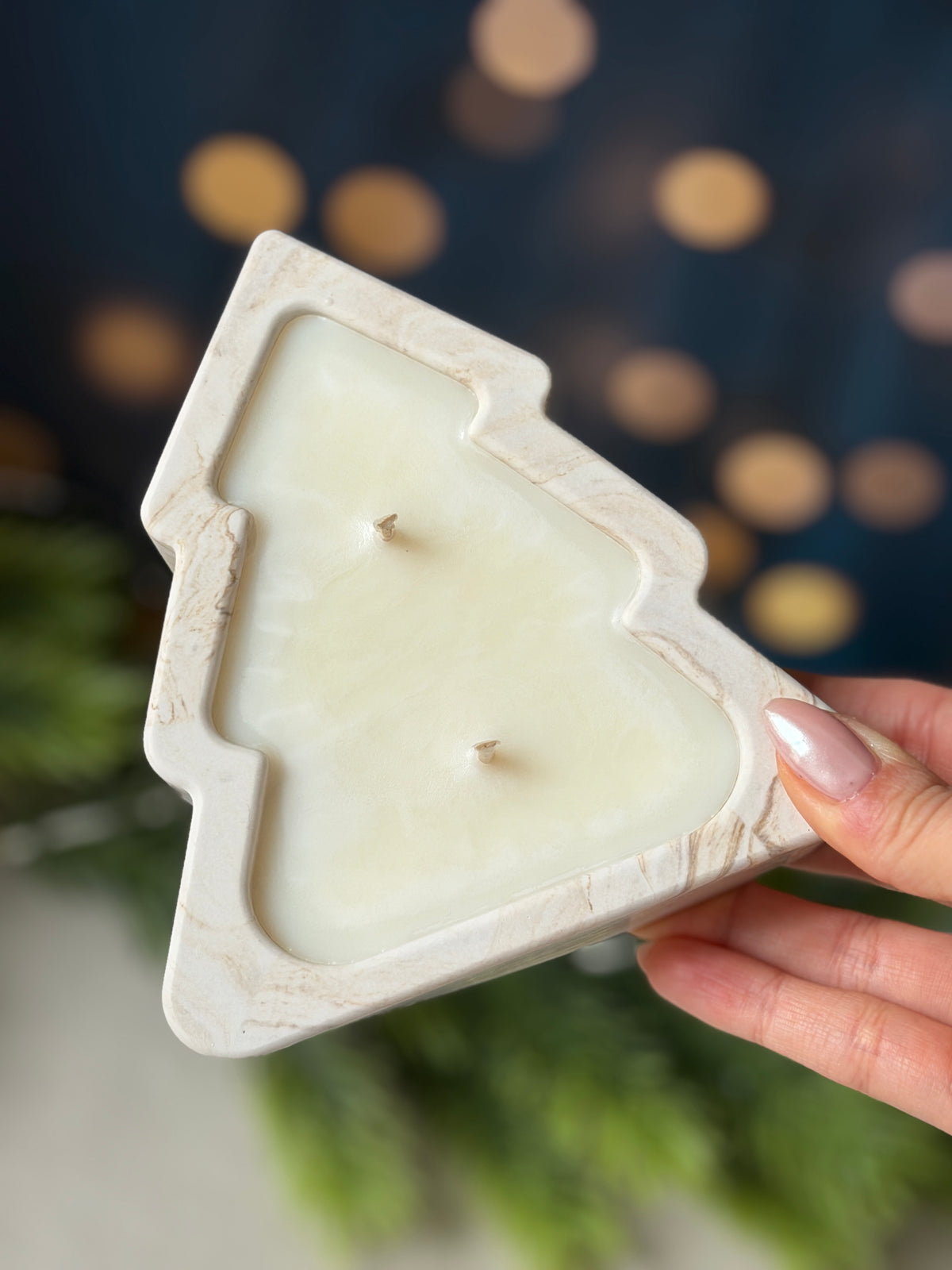 Bougie Sapin en Jesmonite – Parfum au choix