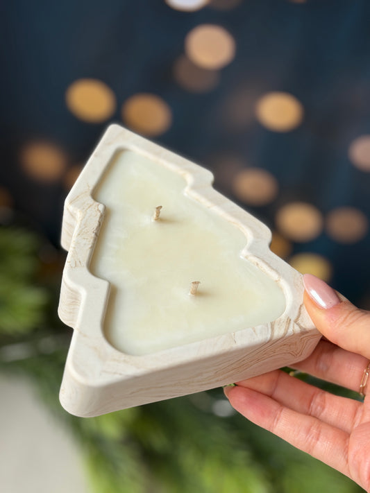Bougie Sapin en Jesmonite – Parfum au choix