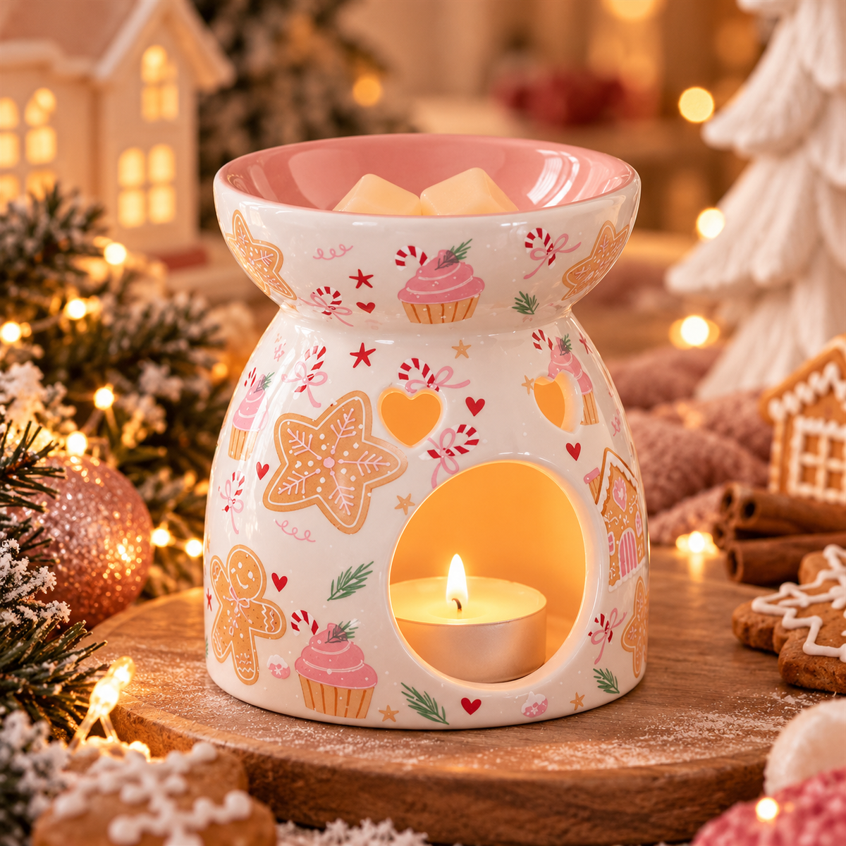Homemade white gingerbread burner