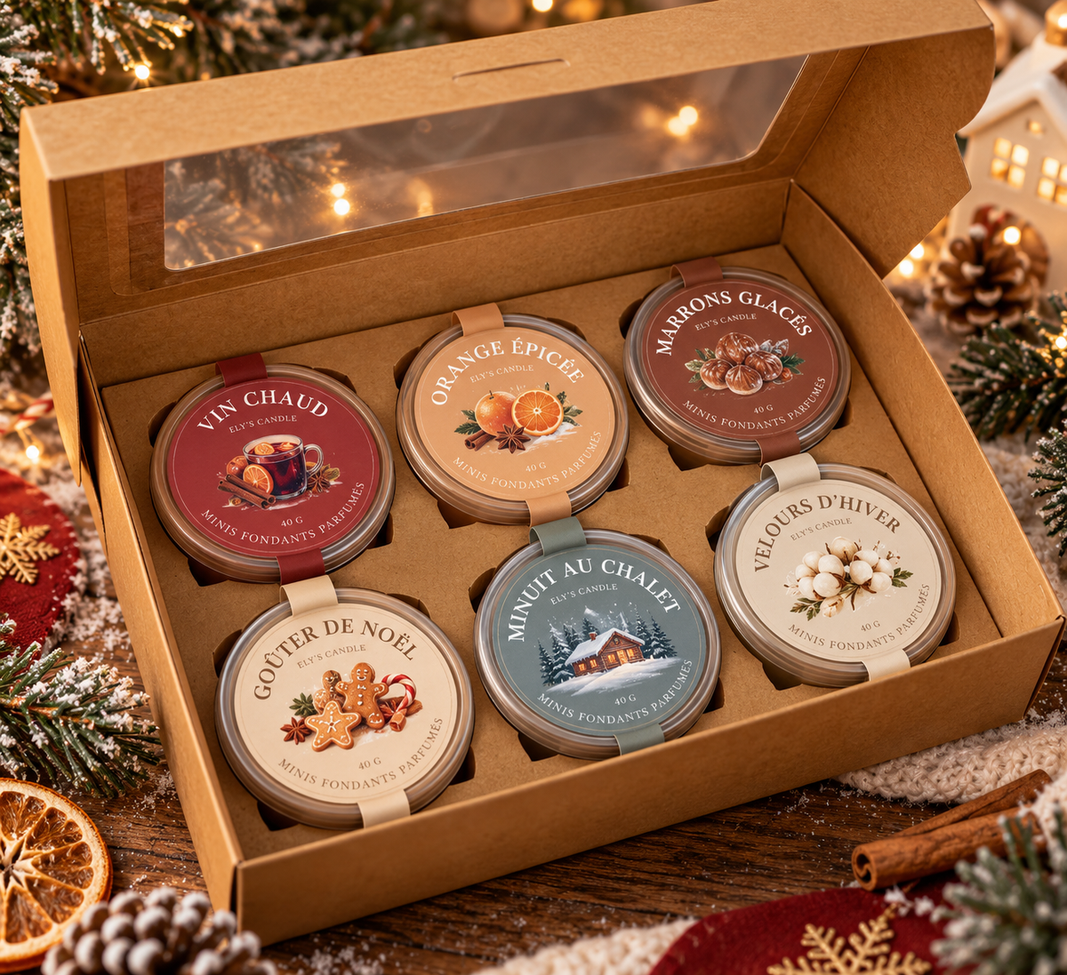 Coffret 6 mini fondants de Noël