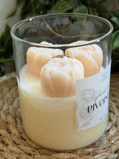 Peony garden candle