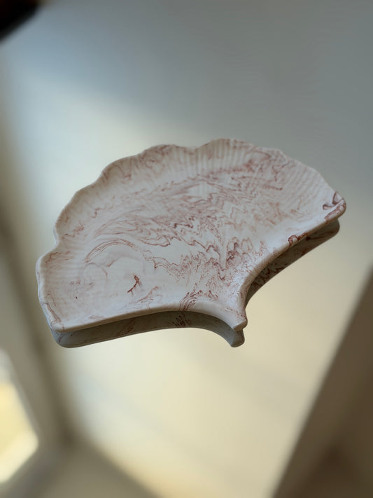 Handmade decorative tray - Maple leaf marble effect