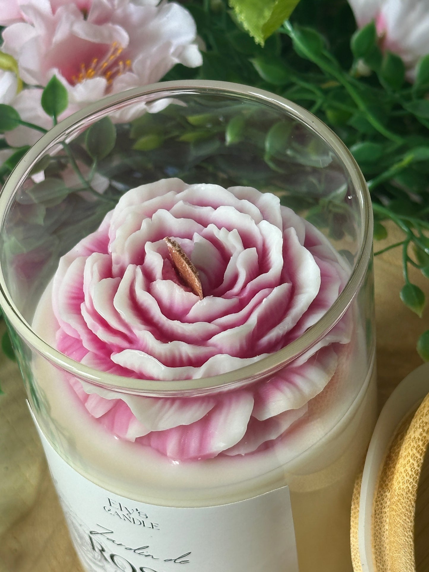 Bougie jardin de roses