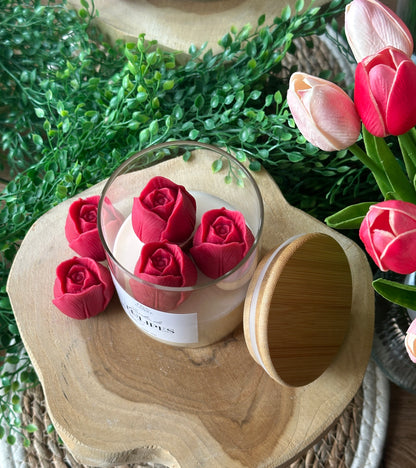 Bougie jardin de tulipes