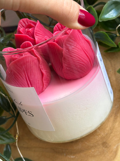 Bougie jardin de tulipes - L'imparfaite