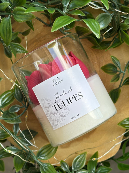 Bougie jardin de tulipes - L'imparfaite