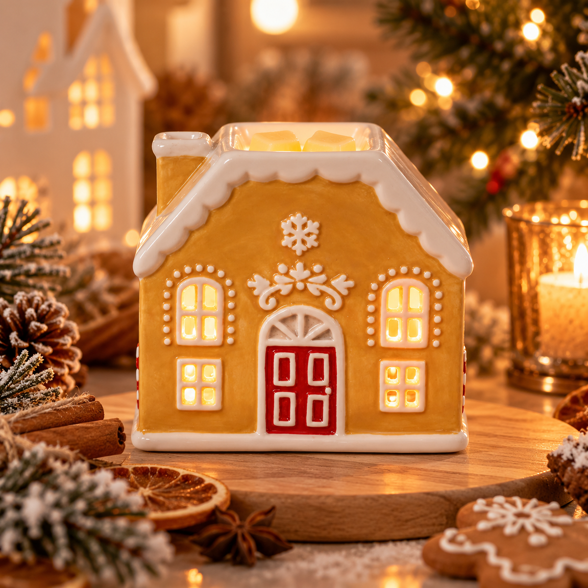 Homemade white gingerbread burner