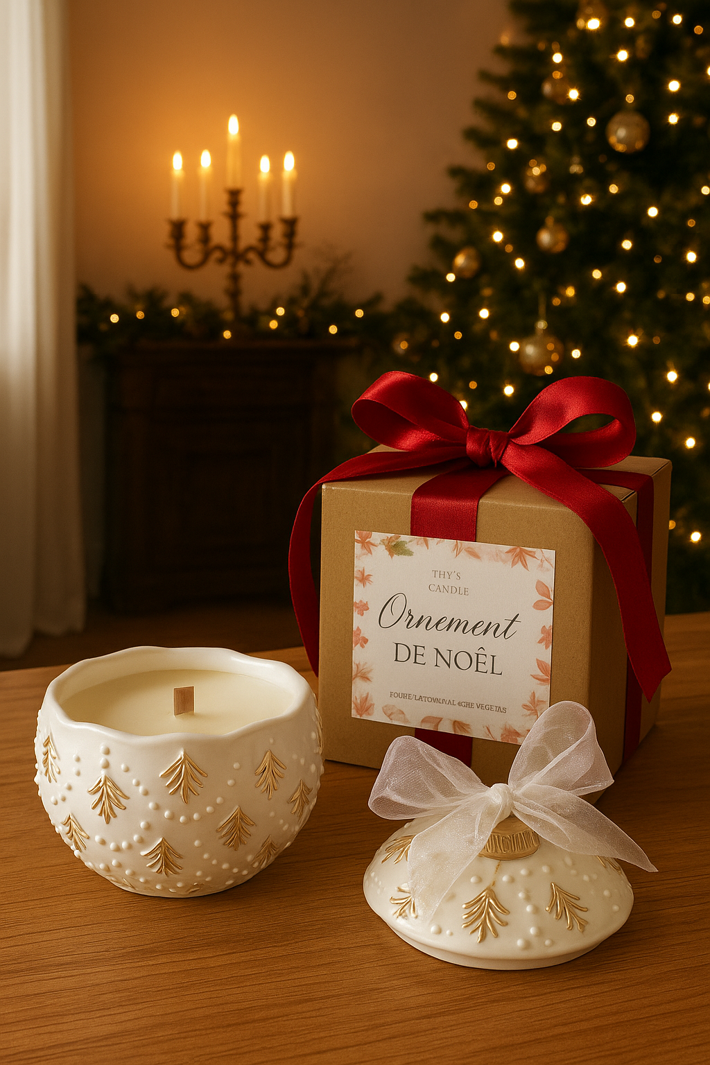 Bougie ornement de Noël (madeleine)