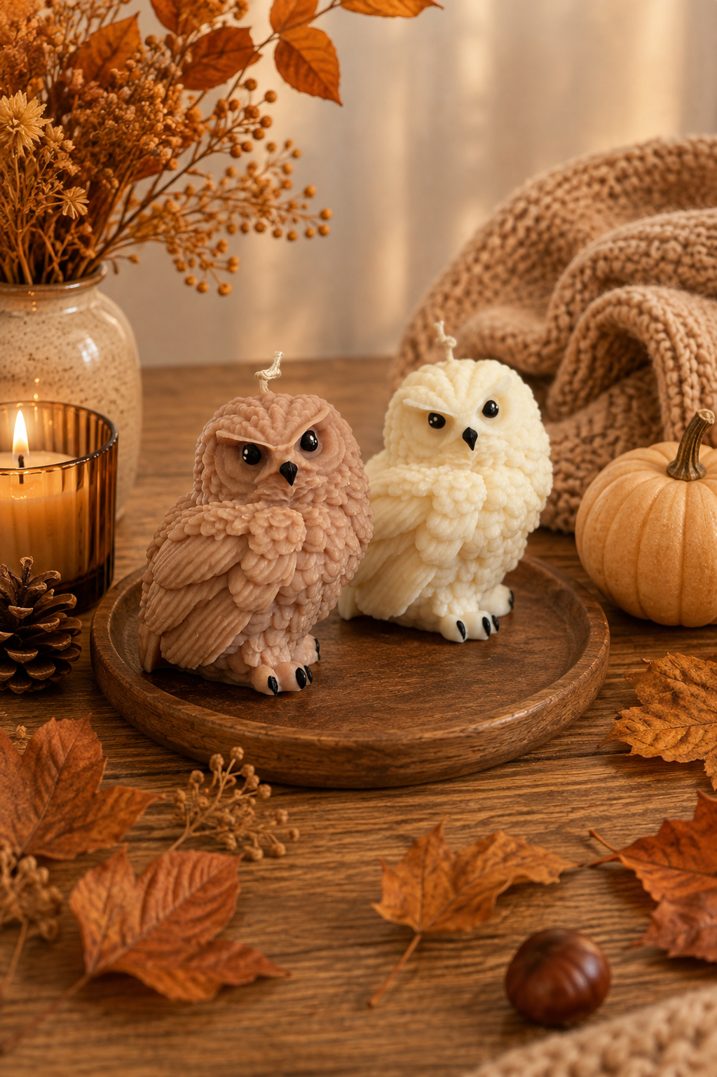 Owl candle - Choice of color